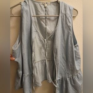 Light Blue Sleeveless Denim Pullover